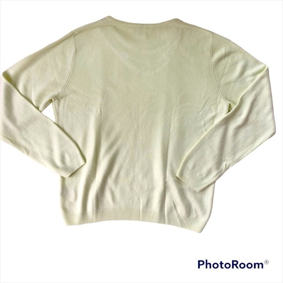 Alia Vintage pale green sweater pearl detail beads crew neck long sleeve Medium - Picture 10 of 15